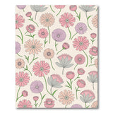 Pastel Pink Daisy Lavender Floral Area Rug