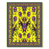 Vibrant Carnival Mask Yellow Area Rug