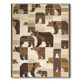 Geometric Bear Brown Tan Area Rug