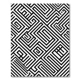 Geometric Labyrinth Black White Area Rug