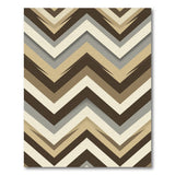 Modern Brown Tan Chevron Zigzag Rug
