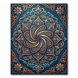 Ornate Teal and Gold Mandala Area Rug