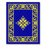 Royal Blue Gold Ornate Medallion Area Rug
