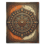 Distressed Vintage Orange Mandala Area Rug