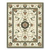 Traditional Persian Ivory Traditional Persian Floral Medallion Rug