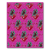 Festive Pink Holly Berry Pattern Area Rug