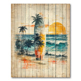 Vintage Coastal Surfboard Area Rug