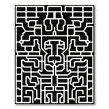 Black White Geometric Maze Face Rug