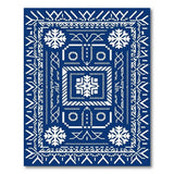 Geometric Modern Navy Snowflake Geometric Area Rug