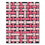 Red Pink Woven Geometric Area Rug