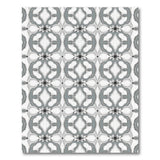 Grey Geometric Tile Pattern Area Rug