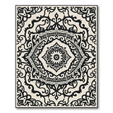 Black and White Intricate Black White Mandala Persian Rug