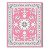 Elegant Pink Floral Ornate Area Rug