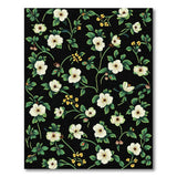 Vintage White Floral Black Area Rug