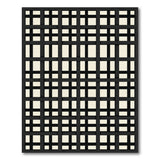 Black White Geometric Grid No. 35 Area Rug
