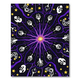 Purple Lightning Hands Skulls Area Rug