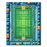 Urban Soccer Field Cityscape Area Rug