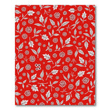 Vibrant Red Daisy Leaf Outline Area Rug