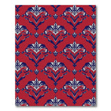 Red Persian Motif Area Rug with Navy Accents
