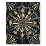 Black Gold Art Deco Starburst Area Rug