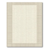 Beige Geometric Grid Border Rug