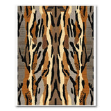 Orange Bold Tiger Stripe Area Rug