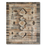 Distressed Brown Geometric Area Rug
