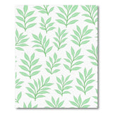 Green Mint Green Leaf Pattern Area Rug