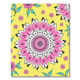 Radiant Pink Mandala Floral Yellow Area Rug