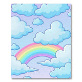 Whimsical Cartoon Rainbow Clouds Area Rug