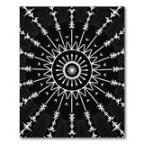 Intricate Black White Mandala Tribal Area Rug