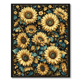 Golden Sunflowers Floral Area Rug