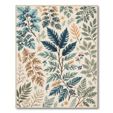 Teal Leaf Floral Botanical Area Rug