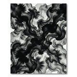 Abstract Ink Splash Black White Area Rug