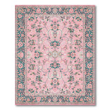 Pink Pink Teal Floral Persian Area Rug