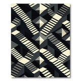 Black and White Impossible Stairs Geometric Area Rug