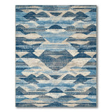 Blue Teal Heritage Tribal Geometric Heritage Tribal Area Rug