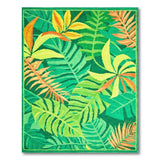 Vibrant Green Tropical Leaf Area Rug