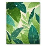 ODIKA Washable Tropical Green Leaf Area Rug - Low Pile Non-Slip Botanical Rug for Living Room & Bedroom