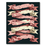 Distressed Pink Ribbon Banners Area Rug