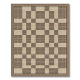 Timeless Brown Tan Plaid Woven Area Rug