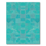 Blue and Teal Woven Geometric Area Rug