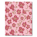 Pink Leaf Vine Floral Pattern Area Rug