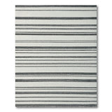 Crisp Black White Horizontal Stripe Woven Rug