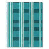 Teal Striped Geometric Woven Rug