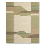 Sage Green Geometric Wave Area Rug
