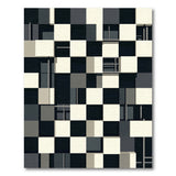 Black and White Geometric Modern Abstract Black White Geometric Area Rug