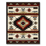 Southwestern Tribal Area Rug with Red Diamond Motif
