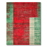 Bold Red and Green Geometric Stripe Area Rug