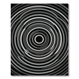 Modern Concentric Circles Black White Area Rug